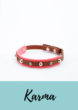 Load image into Gallery viewer, Pembe taşlı küçük köpek boyun tasmaları su itici - Biothane dog collars
